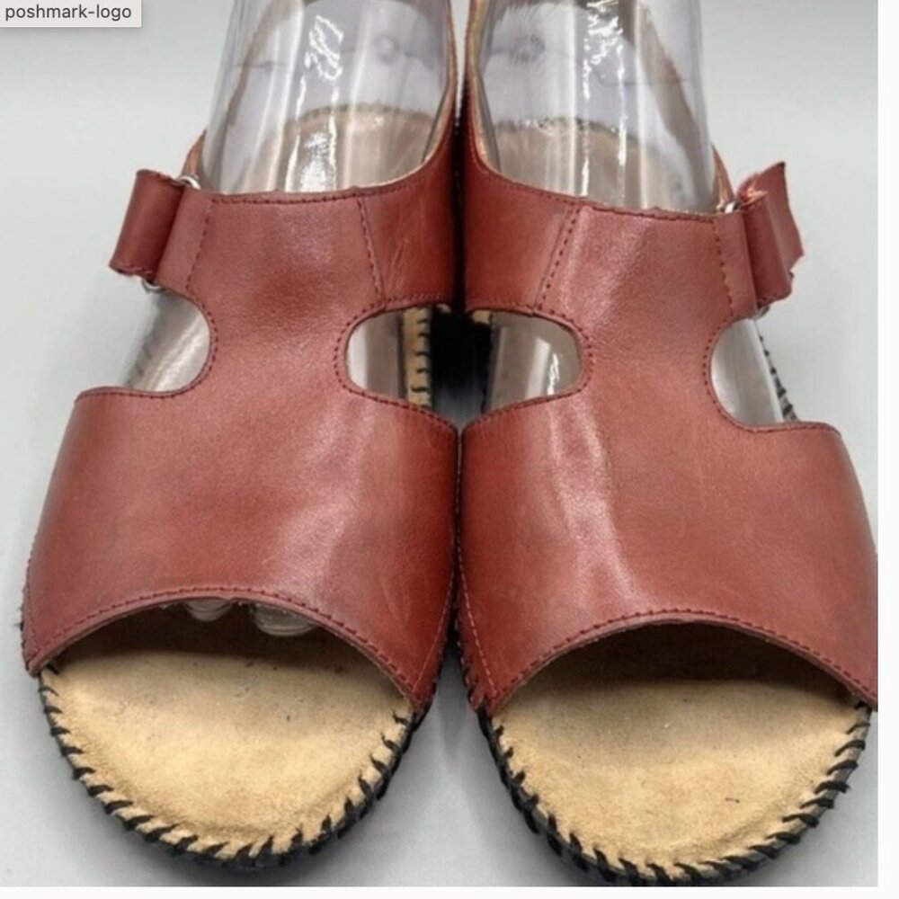 Burgundy Leather Sandals. Women's 10 1/2.